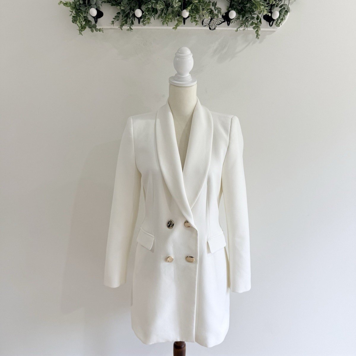 Zara Long blazer off white(L)