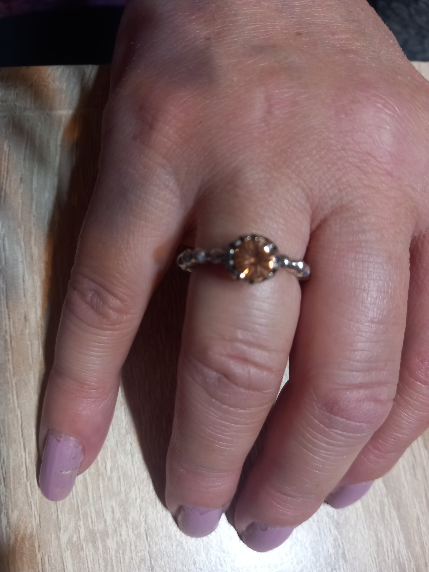 Zia prsten so rozev cirkon