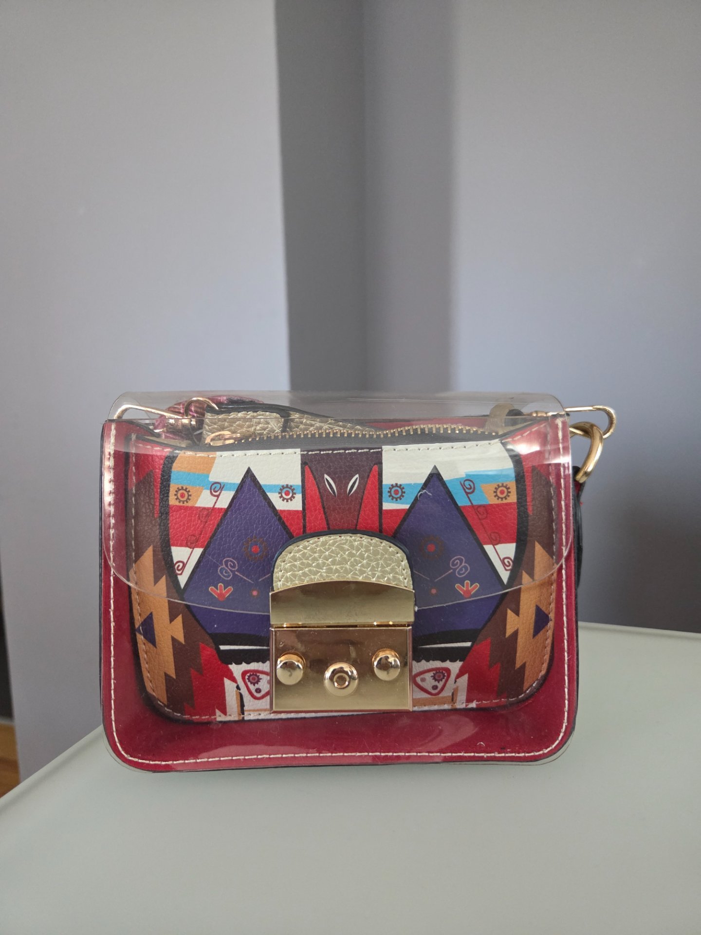 Дводелна шарена чанта