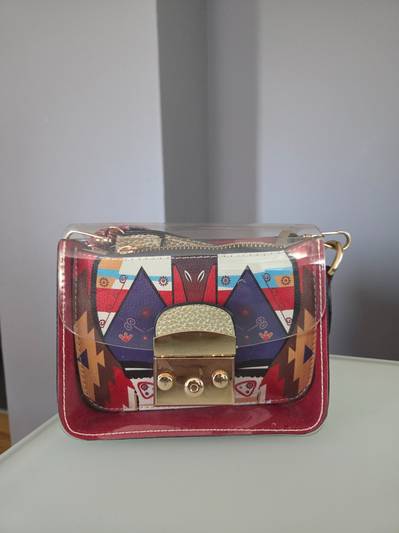 Дводелна шарена чанта