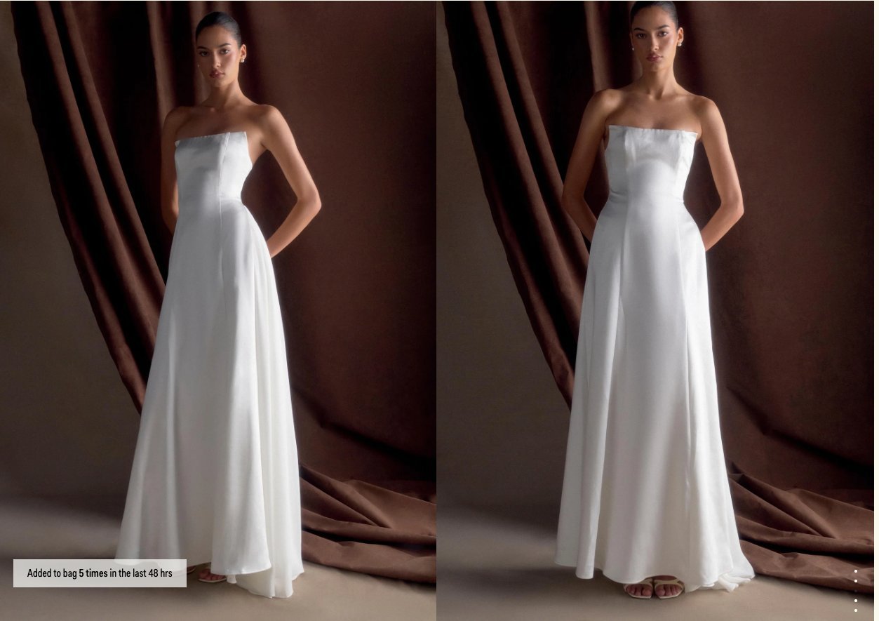 Долг бел сатенски фустан - се продава - 2