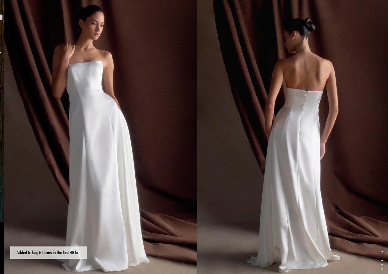 Долг бел сатенски фустан - се продава