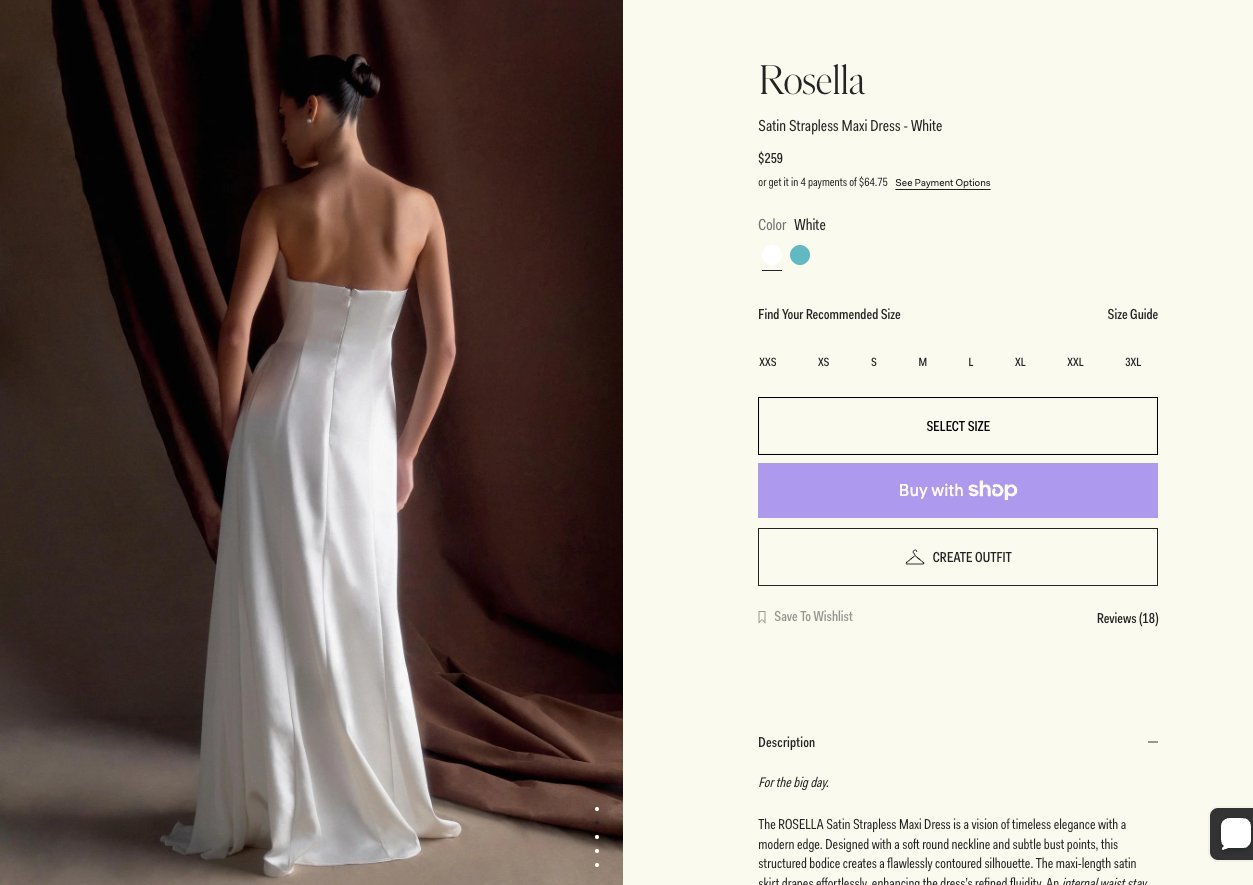 Долг бел сатенски фустан - се продава - 3