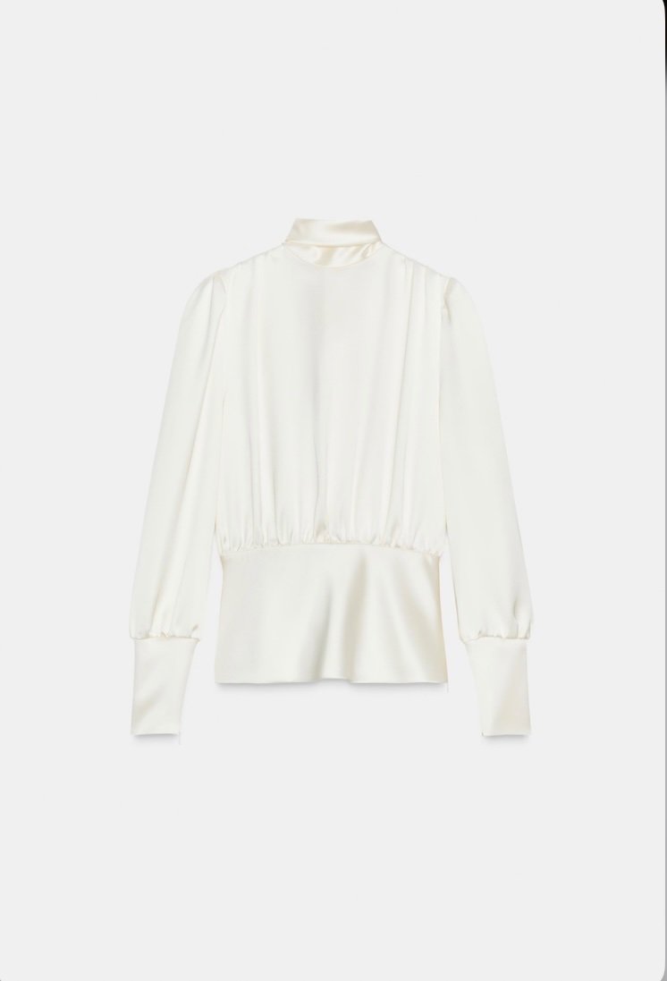 НОВО СО ЕТИКЕТА! ZARA Сатенска Кошула со Машна на Грбот
