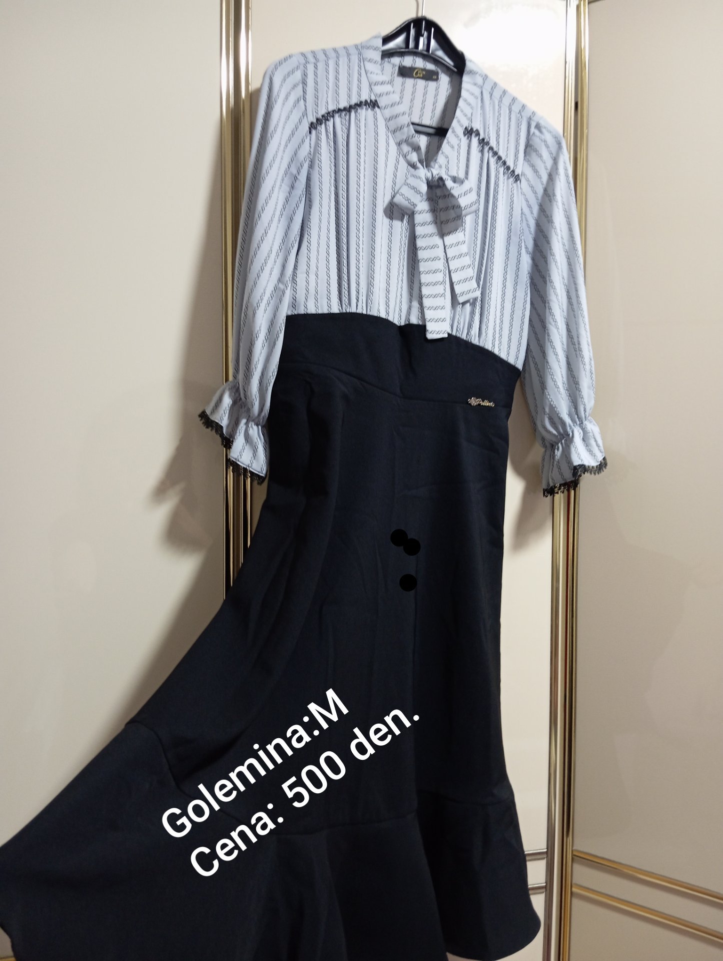 Fustan so svila i tergal kombinacija