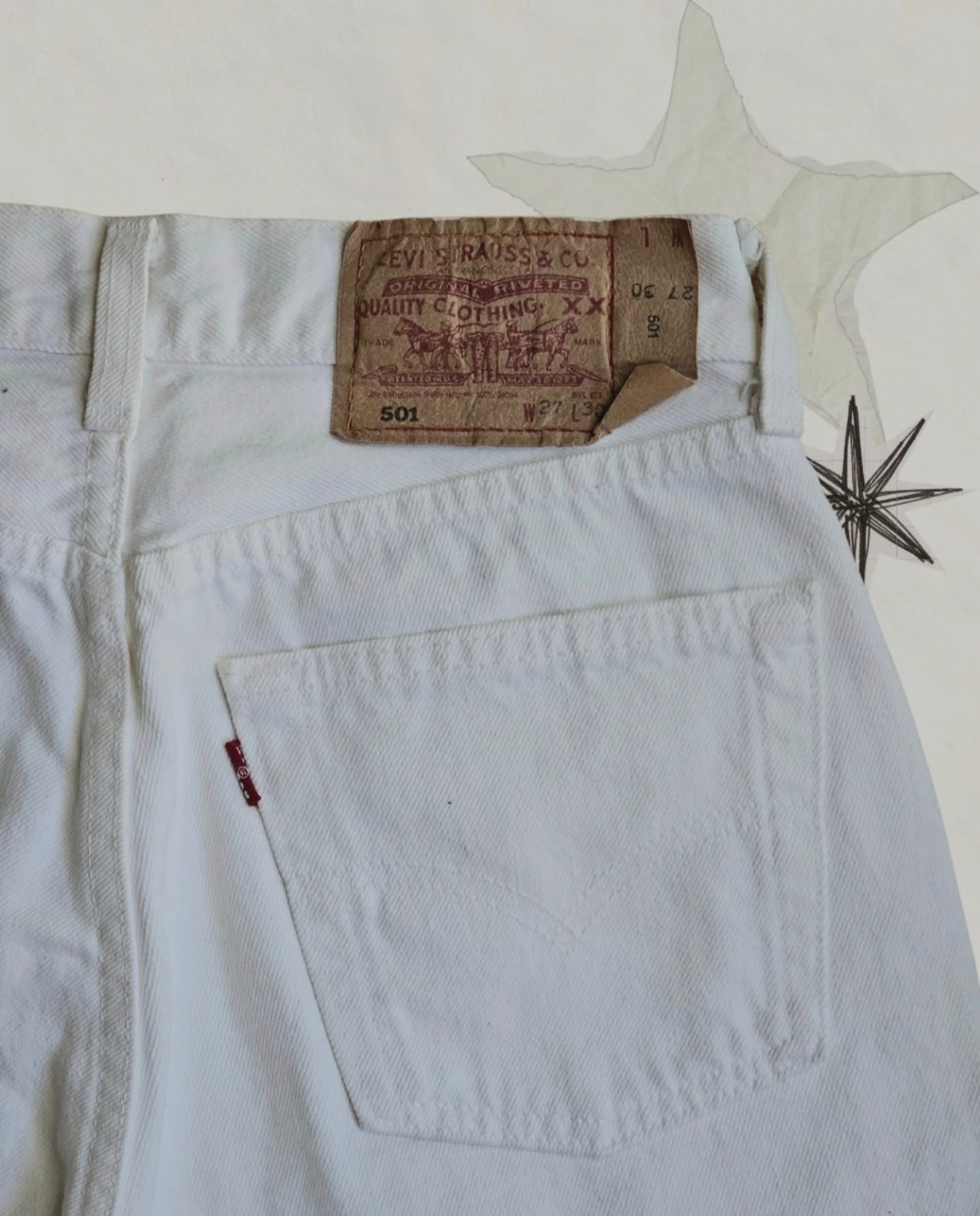 Женски Levi's Бели Тексас Шорцеви - 3