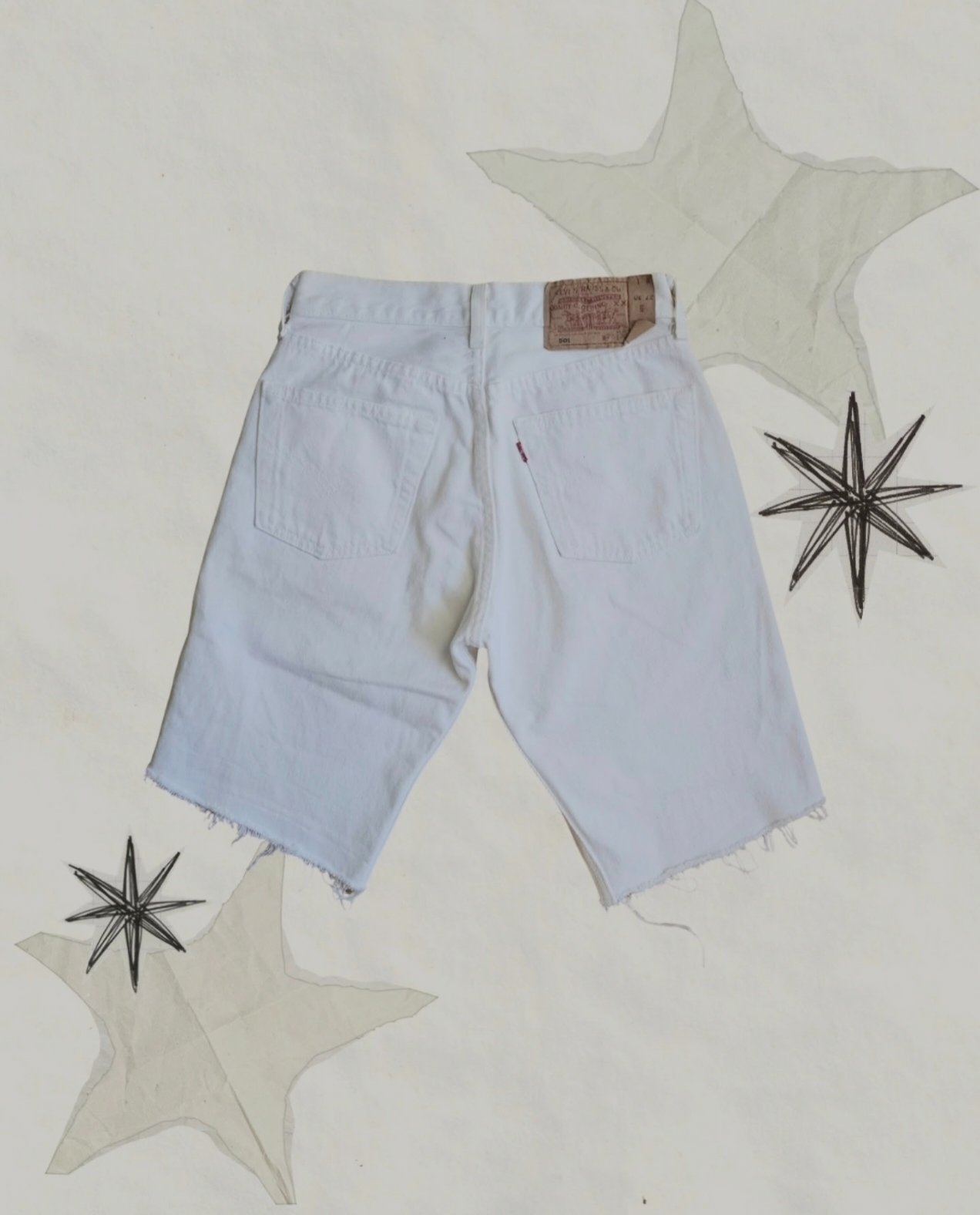 Женски Levi's Бели Тексас Шорцеви - 2
