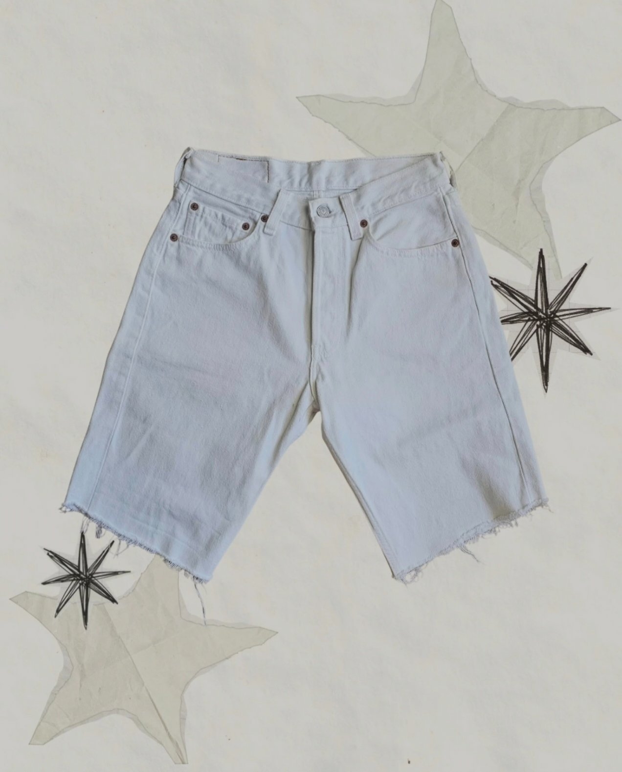Женски Levi's Бели Тексас Шорцеви