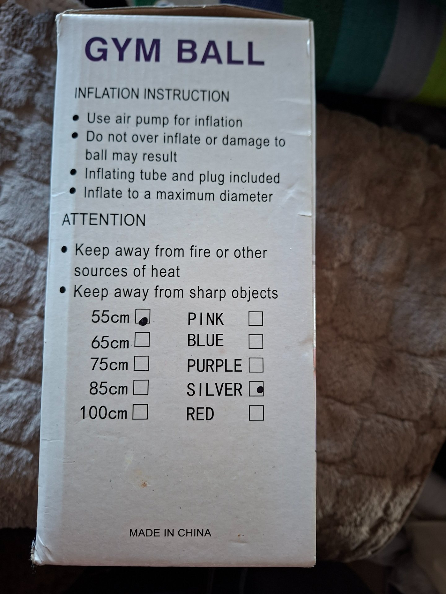 Пилатес топка сива боја - 2