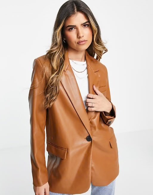 Stradivarius кожно сако