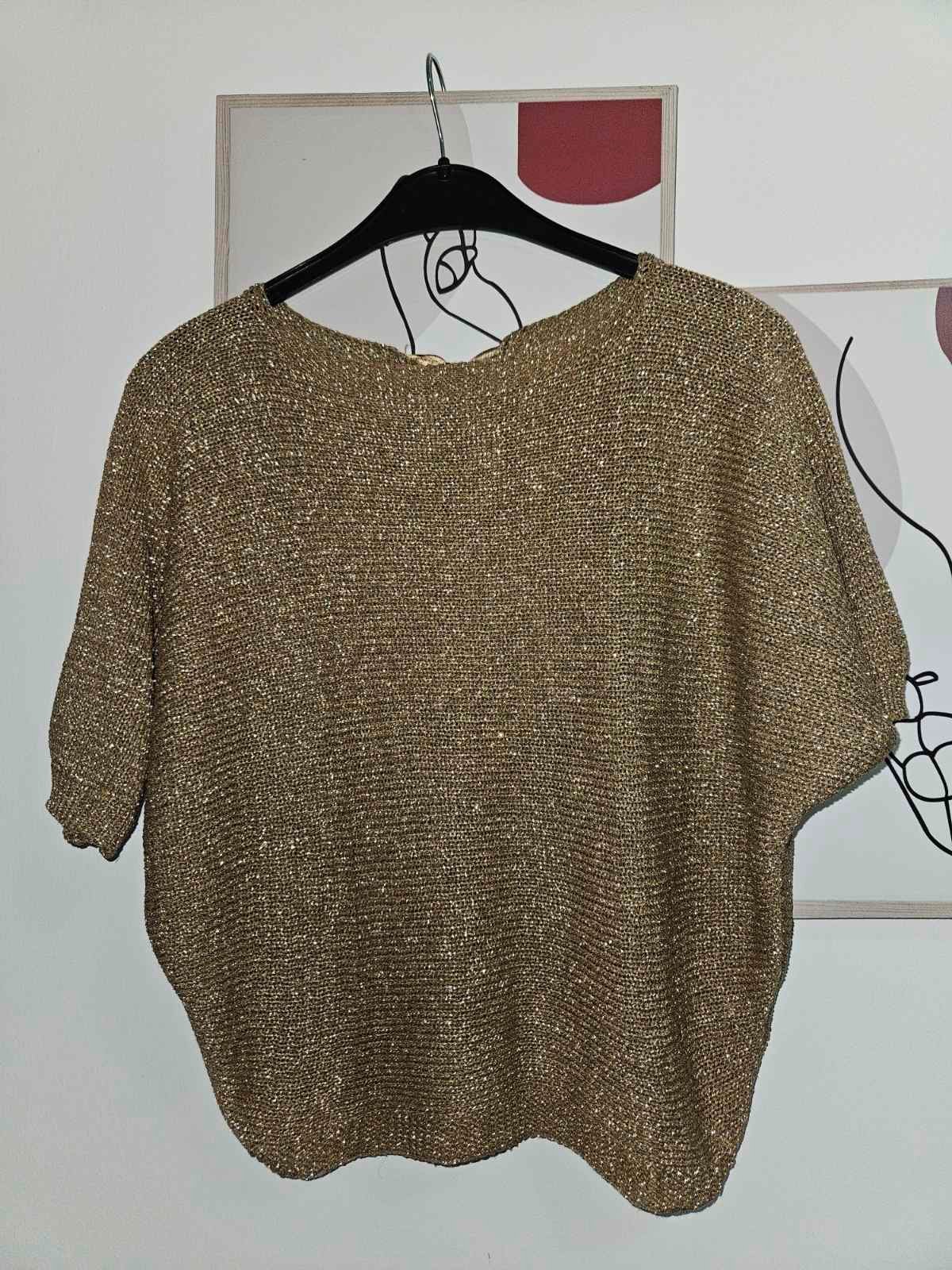 Konchana bluza(staro zlato) so pandelka M do XL - 2