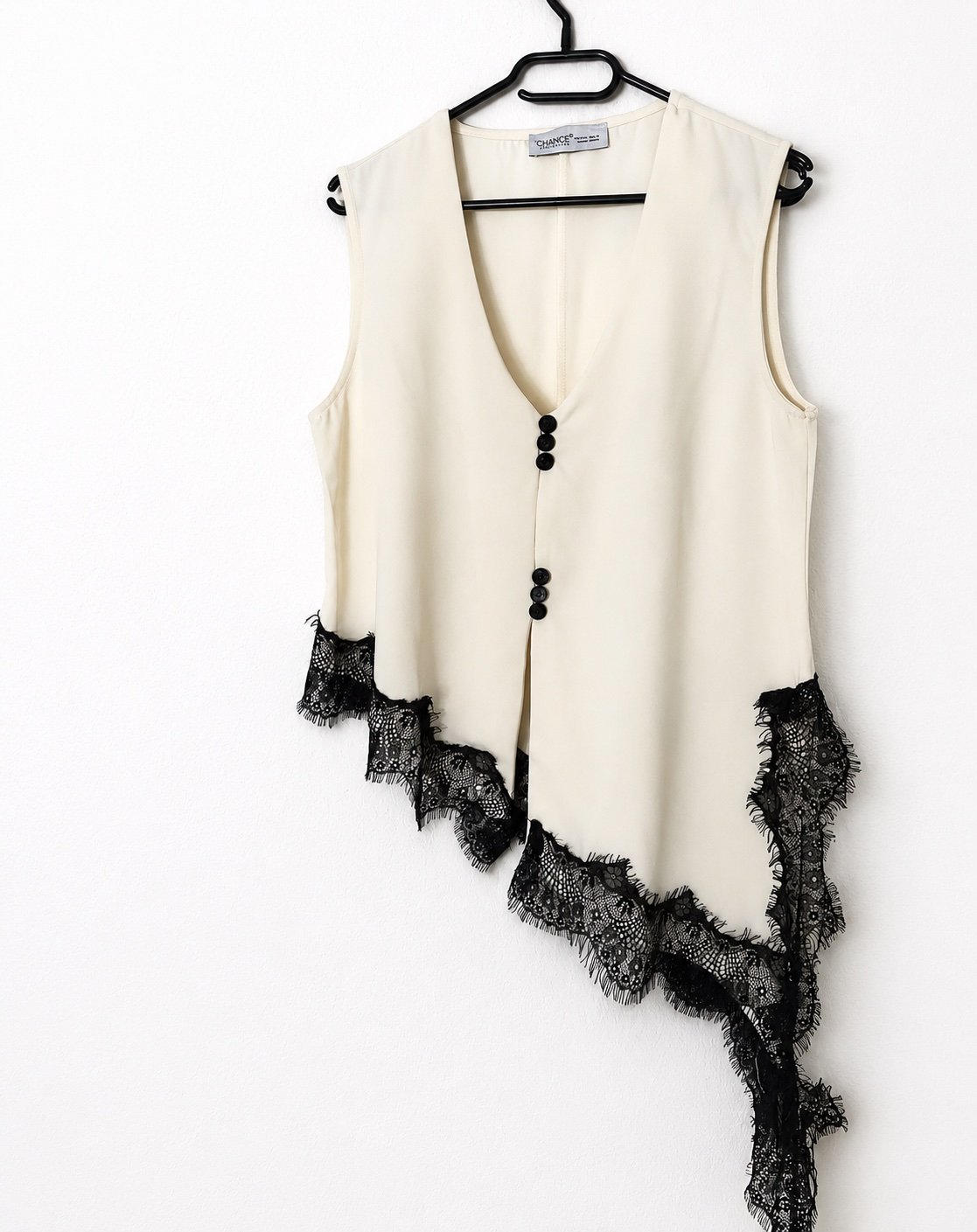 Asymmetrical Lace Detail Shirt