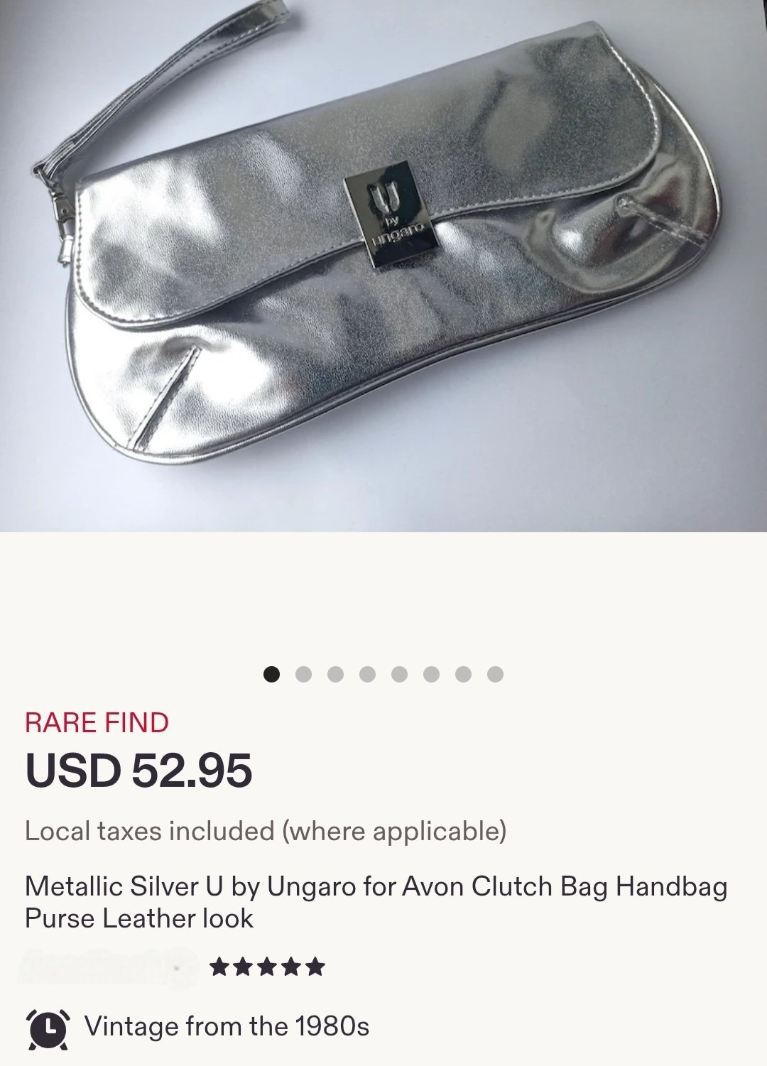 U by Ugando vintage silver plik canta