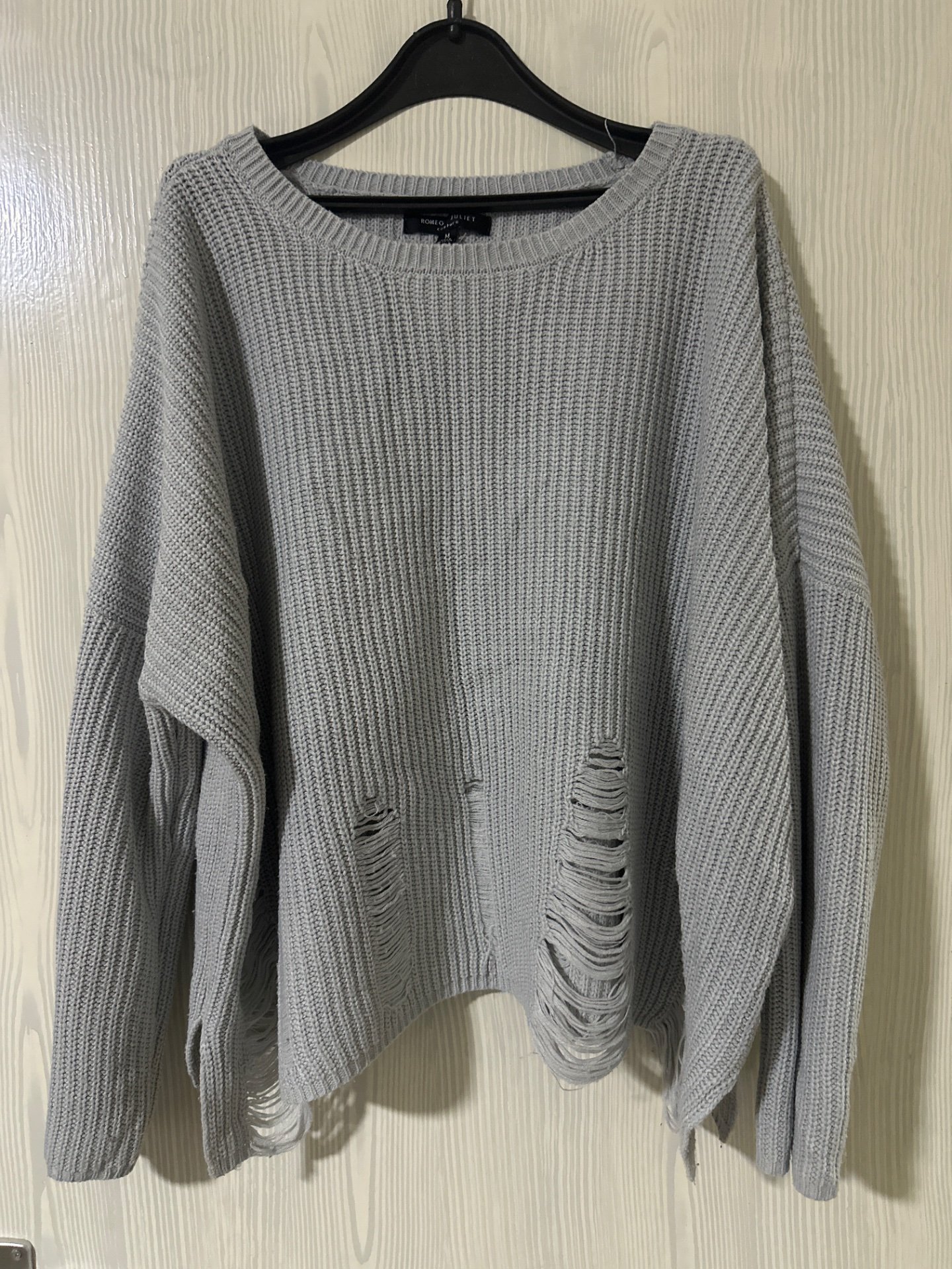 Сив oversize џемпер