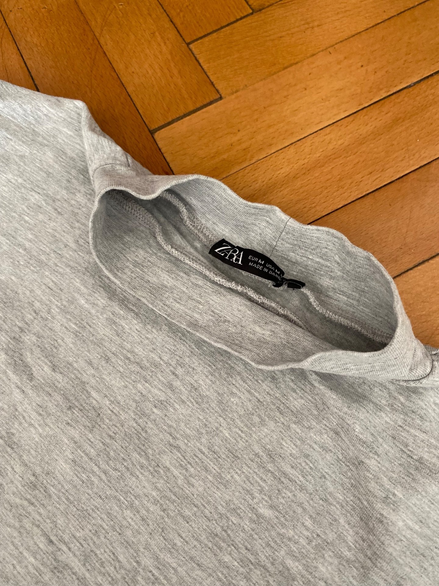 Zara сив crop top со долги ракави - 2