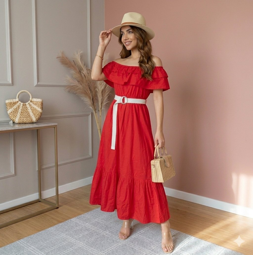 Летен фустан со каиш