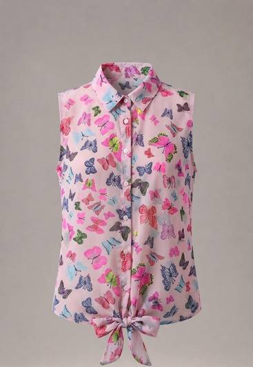 💖 Pink sheer butterfly shirt — the perfect beach essential for this summer