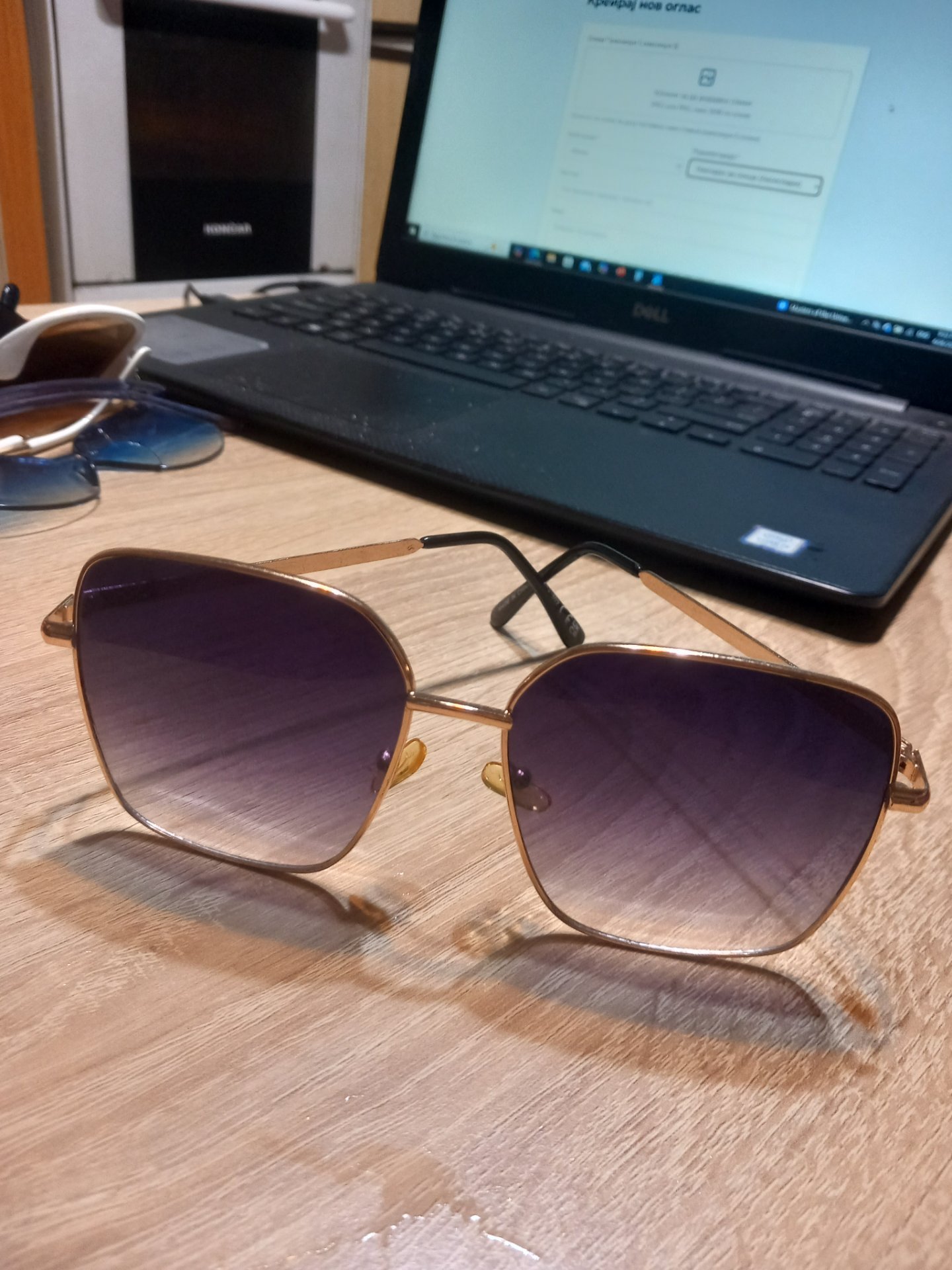 Zenski temno lila metalni naocari za sonce