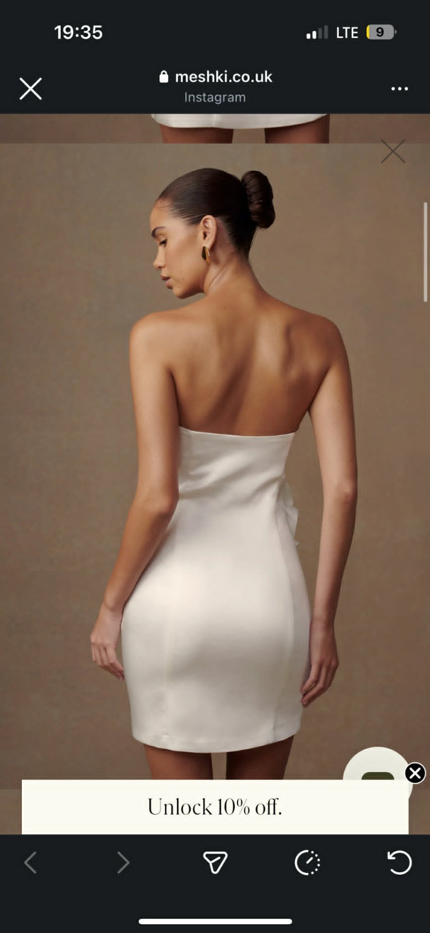 Бел сатенски краток фустан - 2