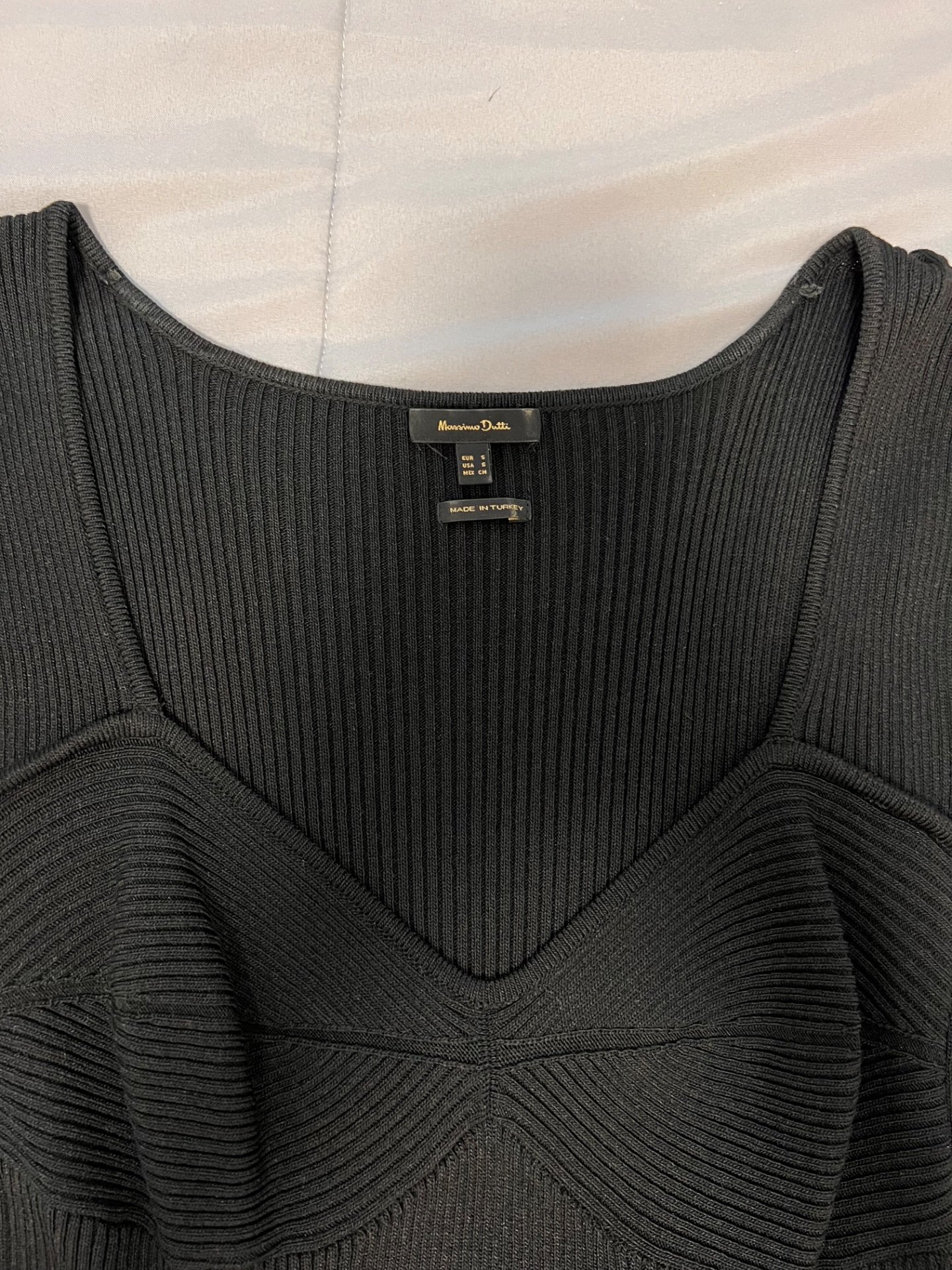 Црн долг плетен фустан Massimo Dutti - 3