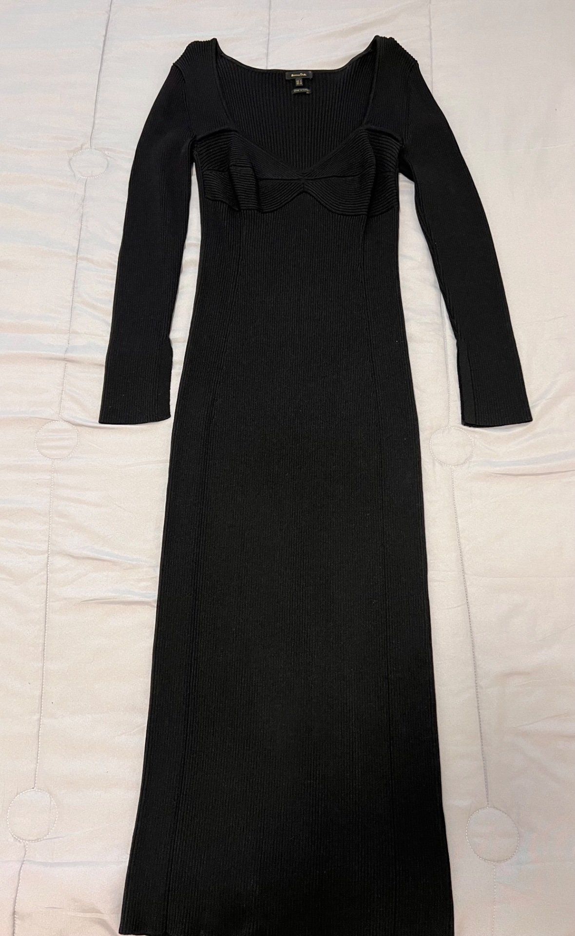 Црн долг плетен фустан Massimo Dutti - 2