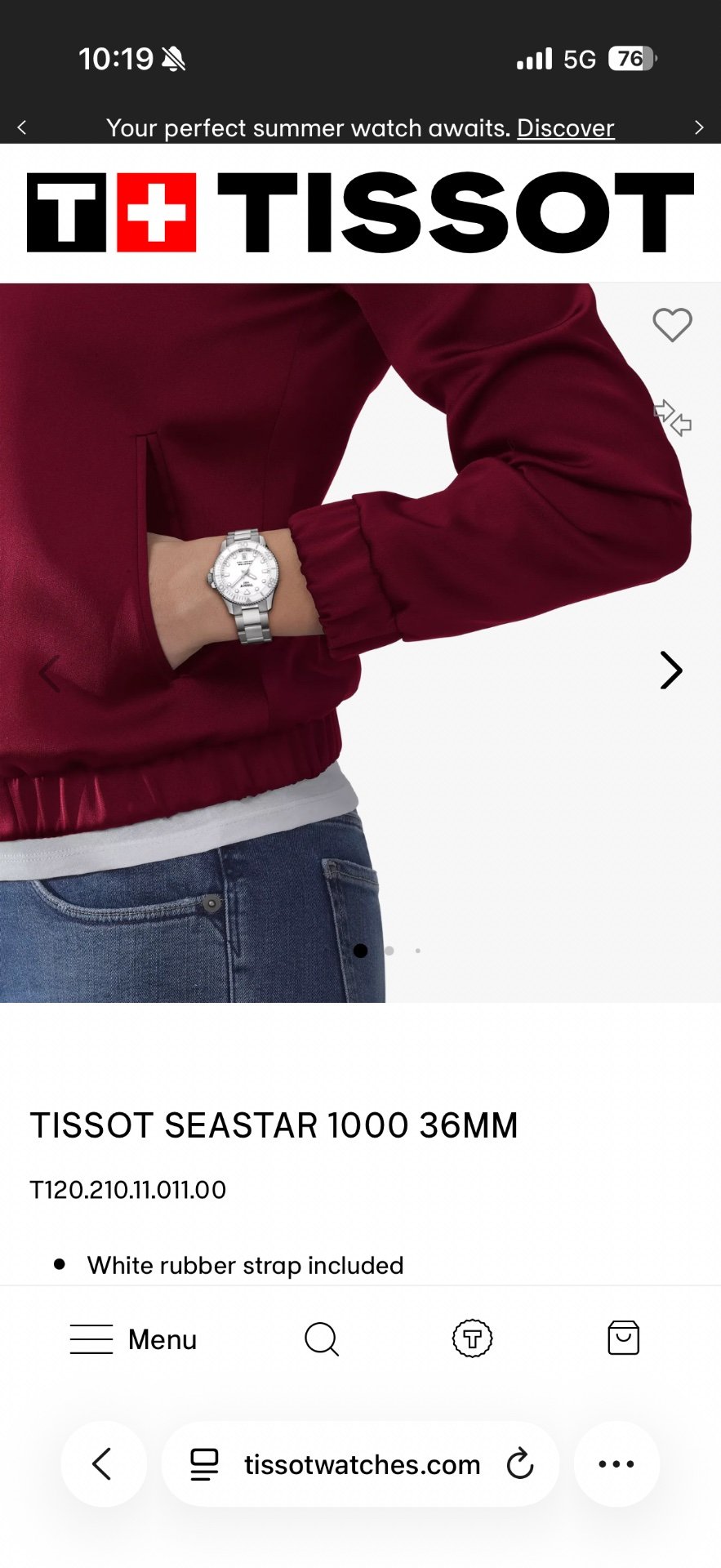 Original TISSOT Seastar 1000 36mm zhenski chasovnik - 4